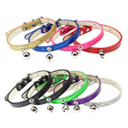Bling Leather Cat Collar With Bell