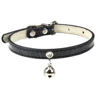 Bling Leather Cat Collar With Bell